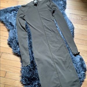 H and M mock neck fitted olive dress